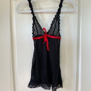 Black lace chemise lingerie small